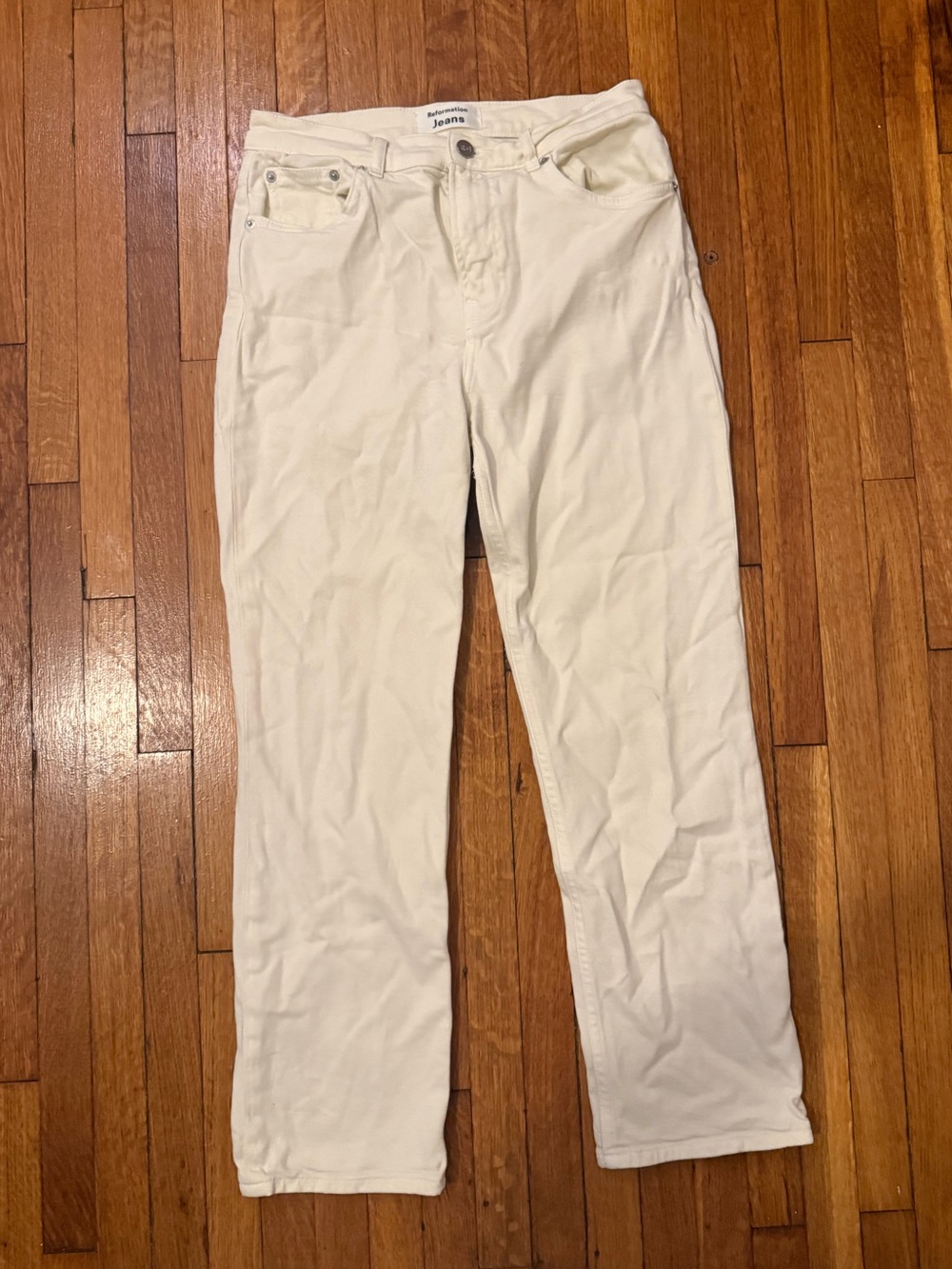 Reformation jeans organic cotton ivory